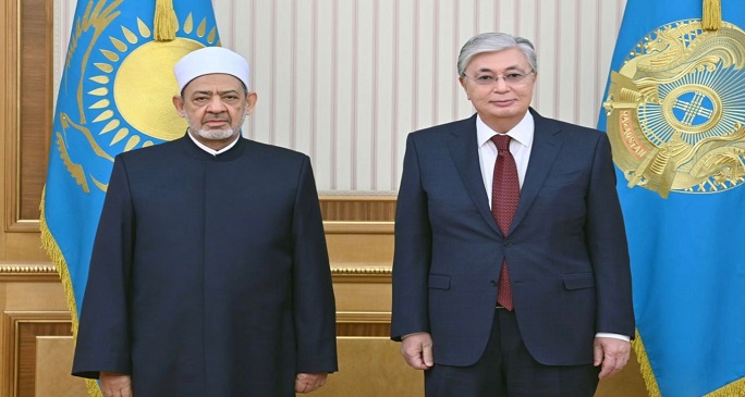 شيخ الأزهر يبحث مع الرئيس الكازاخي سبل تعزيز أوجه التعاون بين كازاخستان والأزهر