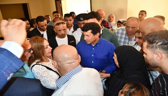 بالصور.. وزير الشباب والرياضة يفتتح المدينة الشبابية بمنطقة الخيالة