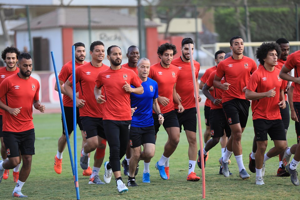 تدريبات بدنية وخططية في مران الأهلي استعدادًا لمباراة الاتحاد المنستيري بدوري أبطال إفريقيا