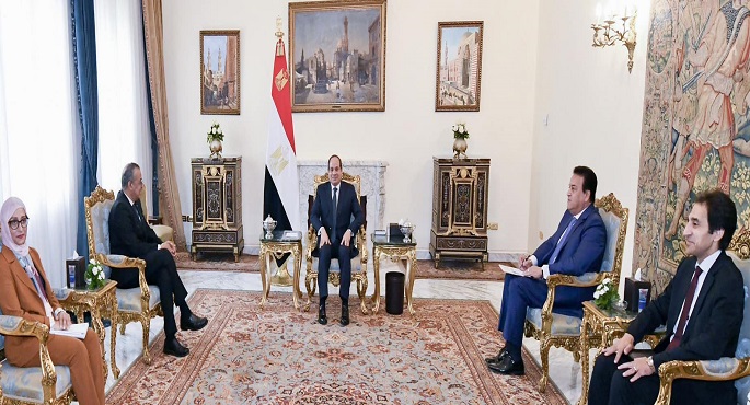 بالصور.. الرئيس السيسي يؤكد حرص مصر على تطوير التعاون مع منظمة الصحة العالمية