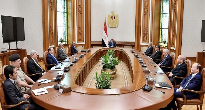 بالصور .. خلال لقائه المجلس الأعلى للهيئات القضائية .. الرئيس السيسي : مسؤولية كبيرة للقضاء في تحقيق العدالة والسلام والاستقرار الاجتماعي