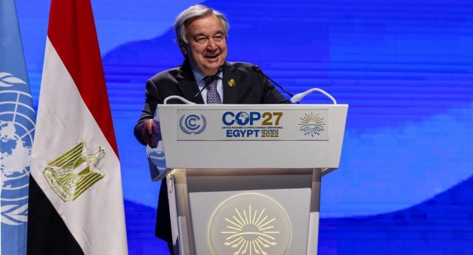 جوتيريش: خروج مؤتمر “COP27” بقرار إنشاء صندوق الخسائر والأضرار خطوة نحو العدالة