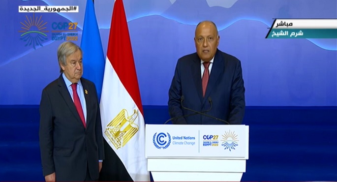 مؤتمر صحفي مشترك لوزير الخارجية سامح شكري والأمين العام للأمم المتحدة