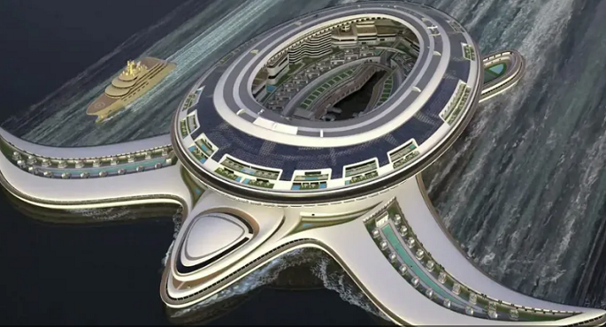 تصميم مذهل لمدينة عملاقة تطفو على الماء