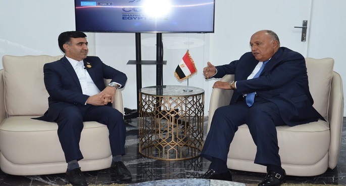 بالصور..شكري يستقبل نائب رئيس إيران رئيس وفد بلاده في مؤتمر COP27