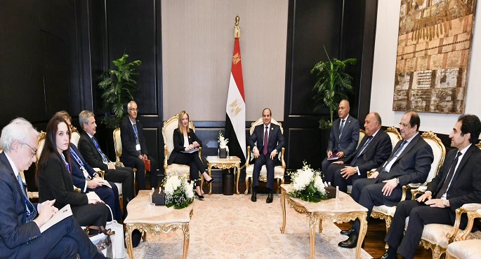 بالصور.. السيسي يعرب عن تطلعه أن تمثل زيارة رئيسة وزراء إيطاليا قوة دفع جديدة لتطوير العلاقات الثنائية