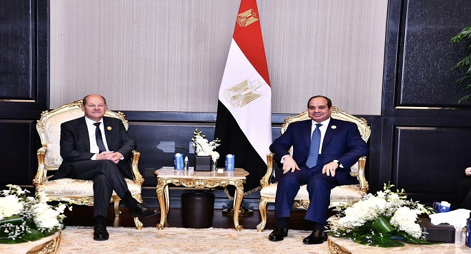بالفيديو والصور .. الرئيس السيسي يؤكد تطلع مصر لتعزيز التعاون  والتنسيق والتشاور السياسي مع ألمانيا