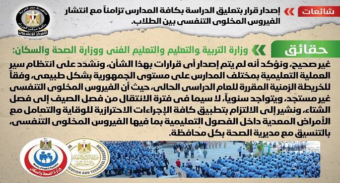 الحكومة تنفي إصدار قرار بتعليق الدراسة تزامنا مع انتشار الفيروس المخلوي التنفسي
