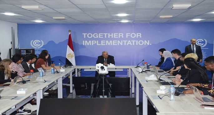 شكري: الرئاسة المصرية لـCOP27 تولى أهمية كبيرة للتفاعل مع دائرة الشباب والأطفال