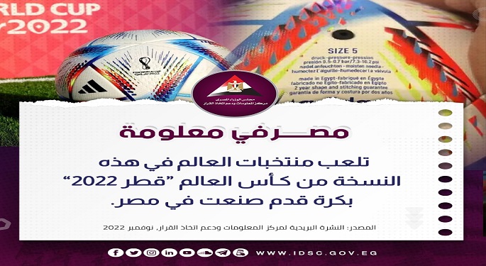 معلومات الوزراء: 1500 كرة في مونديال قطر 2022 تحمل شعار “صنع في مصر”