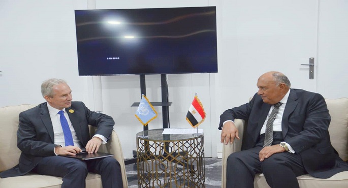 وزير الخارجية رئيس مؤتمر COP27 يستقبل رئيس الجمعية العامة للأمم المتحدة