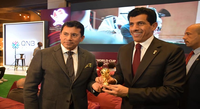 بالصور.. وزير الرياضة يشهد احتفالات سفارة قطر بانطلاق كأس العالم