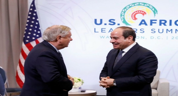 الرئيس السيسي يستقبل عضو مجلس الشيوخ الأمريكي ليندسي جراهام