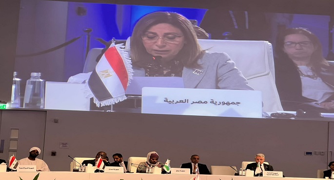 بالصور.. وزيرة الثقافة تدعو لصياغة خطة عربية مشتركة لصون التراث غير المادي
