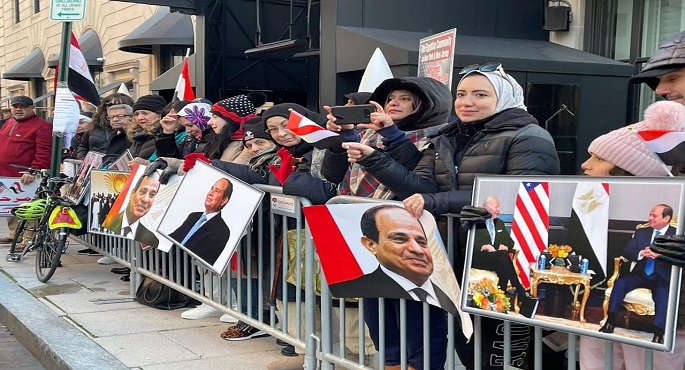 بالصور.. الرئيس السيسي يشكر الجالية المصرية في أمريكا على حفاوة الاستقبال