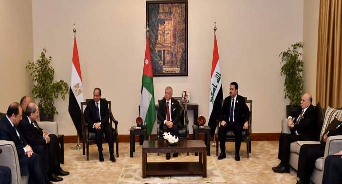 الرئيس السيسي يشارك في قمة ثلاثية مع عاهل الأردن ورئيس وزراء العراق