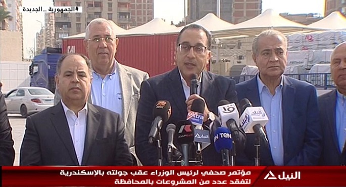 مؤتمر صحفي لرئيس الوزراء عقب جولته بالاسكندرية لتفقد عدد من المشروعات بالمحافظة