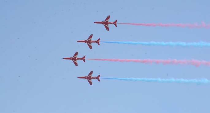 بالفيديو والصور.. انطلاق فعاليات العرض الجوى المصرى البريطانى HURGHDA Air Show بسهل حشيش