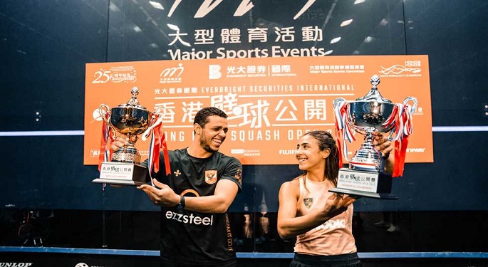 مصطفى عسل وهانيا الحمامي يتوجان بلقب هونج كونج للاسكواش