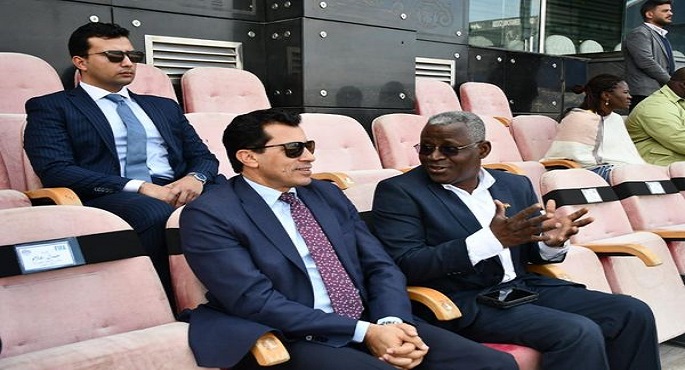 بالصور.. وزير الشباب الرياضة يشهد ودية منتخب مصر للشباب مع نظيره الغاني