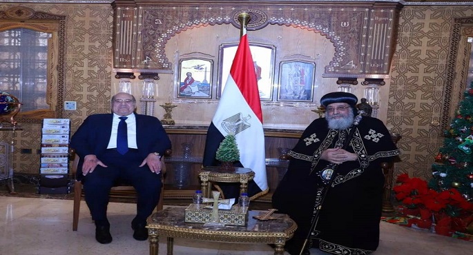 بالصور .. رئيس مجلس الشيوخ يهنئ البابا تواضروس الثاني بمناسبة عيد الميلاد المجيد