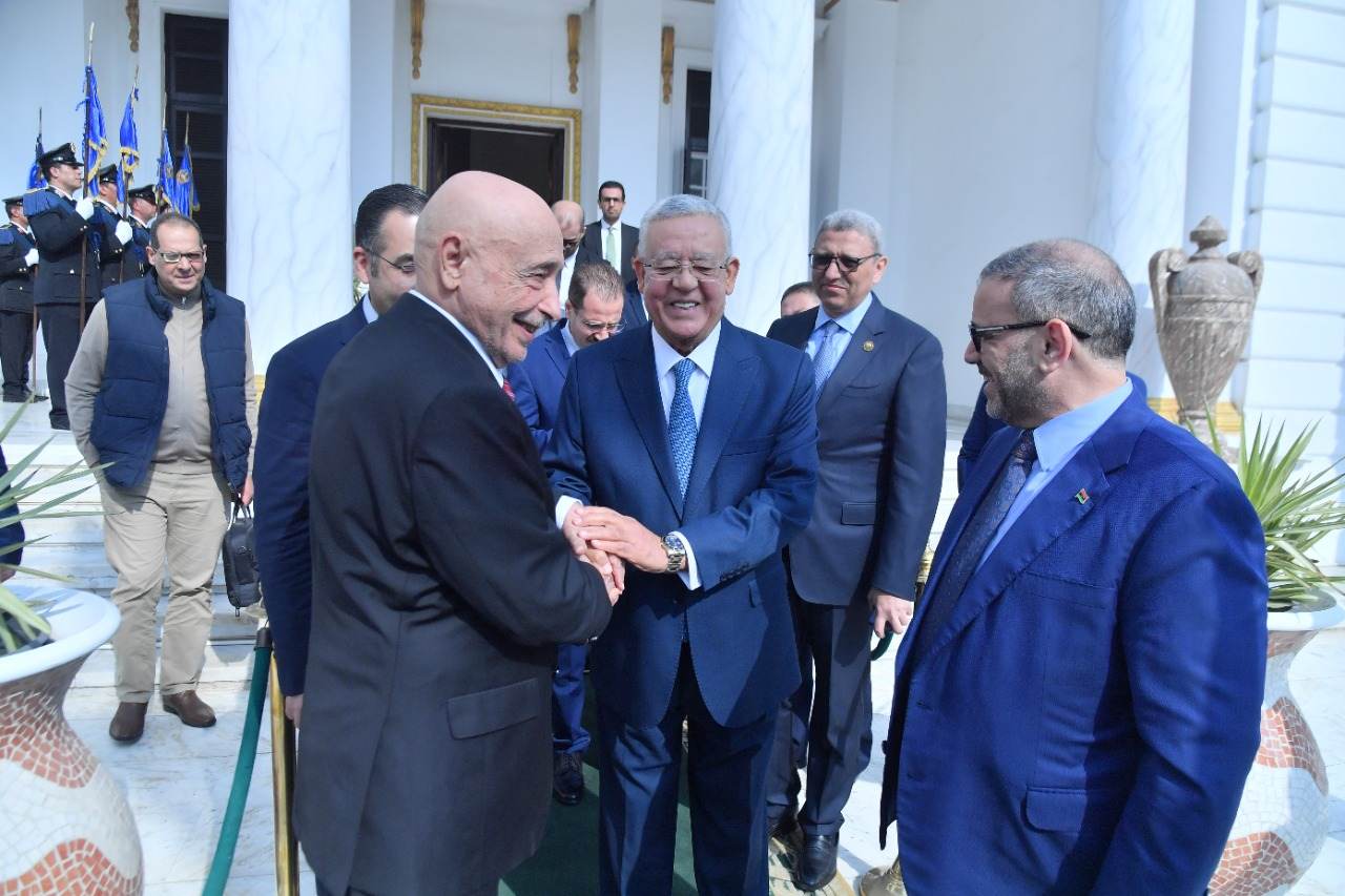بالصور.. رئيس مجلس النواب المستشار حنفي جبالي يستقبل نظيره الليبيي بالقاهرة
