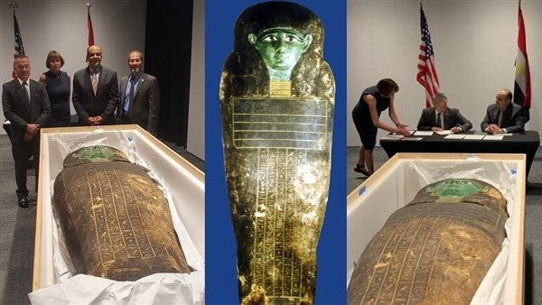 الخارجية والآثار يتسلمان رسميًا اليوم التابوت الأخضر بعد استعادته من أمريكا