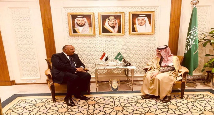 شكري يعقد لقاء ثنائيا مع نظيره السعودي بالرياض