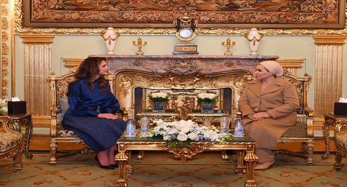 بالصور.. قرينة الرئيس: زيارة الملكة رانيا جاءت فرصة لمناقشة الخطوات المصرية غير المسبوقة لتمكين المرأة