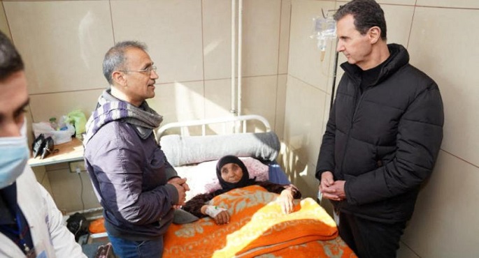 الأسد يزور مستشفى في حلب في أول زيارة معلنة للمناطق المتضررة من الزلزال