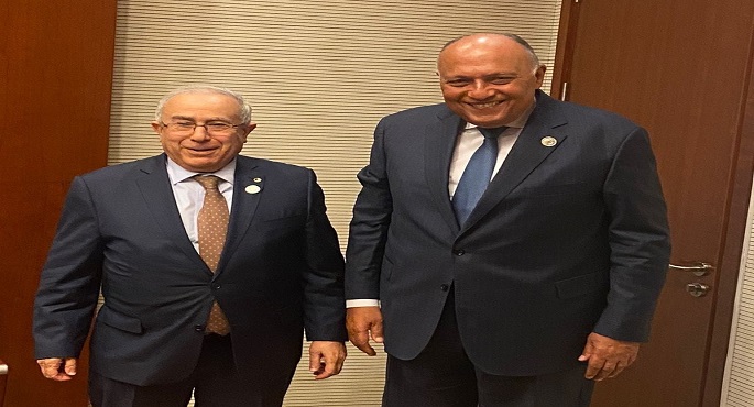 شكرى يعقد مباحثات مع وزير خارجية الجزائر على هامش أعمال القمة الأفريقية