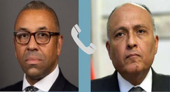 وزير الخارجية يتلقى اتصالا هاتفيا من نظيره البريطاني جيمس كليفرلي