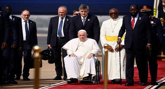 بابا الفاتيكان يصل إلى جنوب السودان
