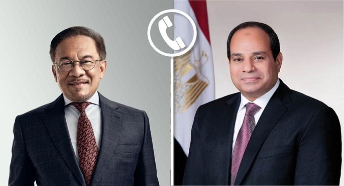 خلال اتصال هاتفي .. الرئيس السيسي ورئيس وزراء ماليزيا يبحثان سبل دعم التعاون المشترك