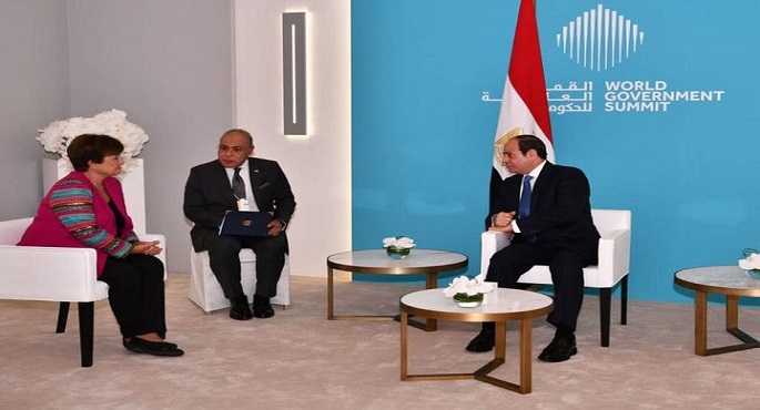 الرئيس السيسي يثمن التعاون البناء بين مصر وصندوق النقد لمواصلة تنفيذ برنامج الإصلاح الاقتصادي الشامل