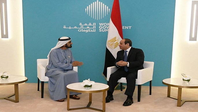 خلال لقائه نائب رئيس الإمارات .. الرئيس السيسي : تقدم وازدهار إمارة دبي تجربة تنموية ملهمة لدول المنطقة