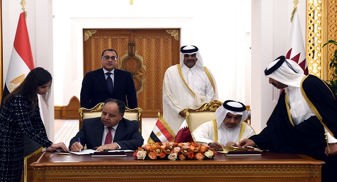 بالصور.. مصر وقطر توقعان اتفاقية لإزالة الازدواج في الضريبة على الدخل ومنع التهرب أو التجنب