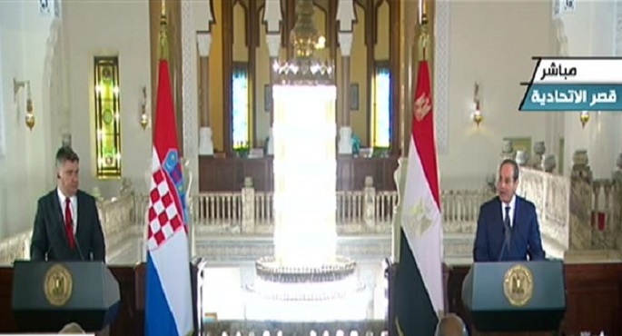 مؤتمر صحفي مشترك للرئيس السيسي ونظيره الكرواتي زوران ميلانوفيتش
