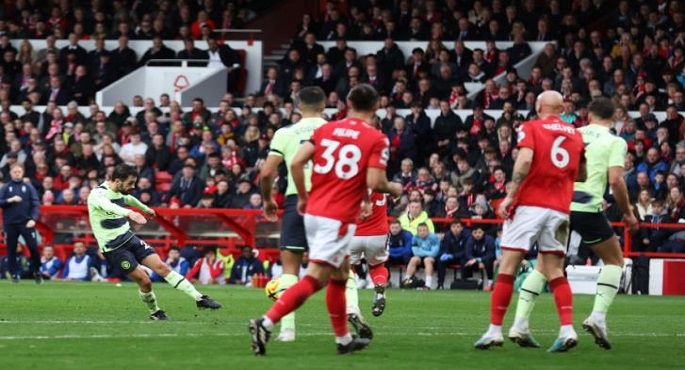 مانشستر سيتي يتعادل إيجابيا مع نوتينجهام فورست بالدوري الإنجليزي الممتاز