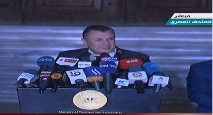 وزير السياحة والآثار يعلن انتهاء المرحلة الأولى لتطوير المتحف المصرى بالتحرير