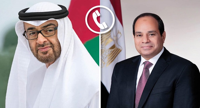 الرئيس السيسي يجري اتصالا هاتفيا بالشيخ محمد بن زايد