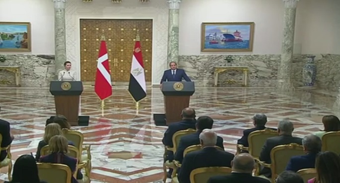 بالفيديو.. في مؤتمر صحفي مع رئيسة وزراء الدنمارك.. السيسي يؤكد استعداد مصر لتقديم التسهيلات لعمل الشركات الدنماركية بمصر
