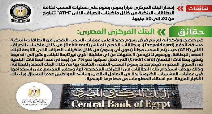 الحكومة ترد على إصدار قرار فرض رسوم جديدة على عمليات السحب لكافة البطاقات البنكية