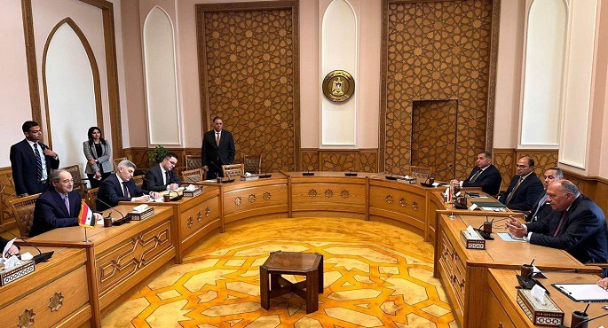 بالصور .. جلسة مباحثات ثنائية برئاسة وزير الخارجية ونظيره السوري