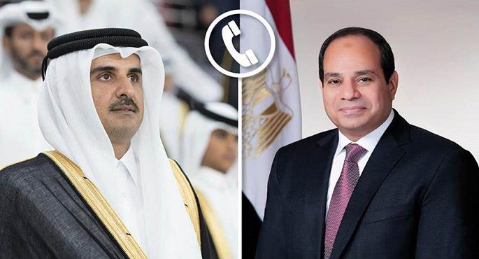 الرئيس السيسي يهنئ هاتفيا أمير قطر بحلول عيد الفطر