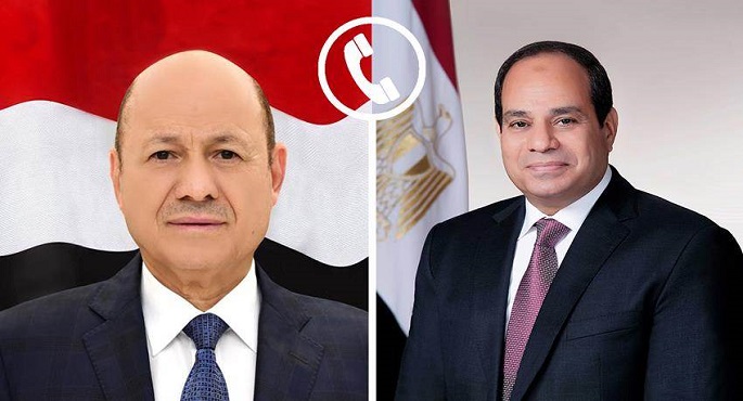 الرئيس السيسي يتلقى اتصالا من رئيس مجلس القيادة الرئاسي اليمني للتهنئة بعيد الفطر