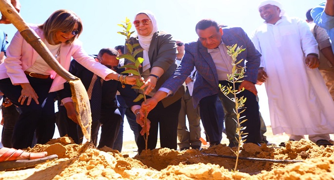 بالصور.. القباج تفتتح مشروع محطة تحلية قبر عمير بمركز الشيخ زويد وبئر مياه تجمع أبو مغيض