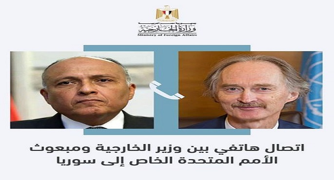 شكرى يؤكد دعم مصر الكامل لجهود التوصل لتسوية سياسية شاملة فى سوريا