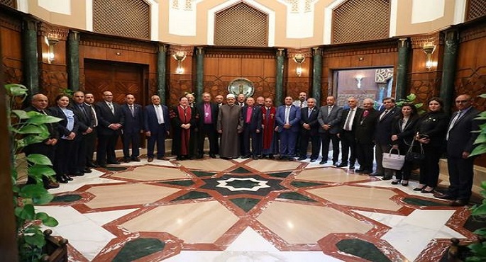 بالصور.. شيخ الازهر يستقبل وفد الكنيسة الإنجيلية للتهنئة بعيد الفطر المبارك