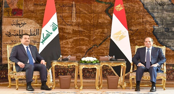بالصور.. خلال لقائه مع رئيس الوزراء العراقي.. الرئيس السيسي يؤكد دعم مصر الثابت لأمن واستقرار العراق الشقيق